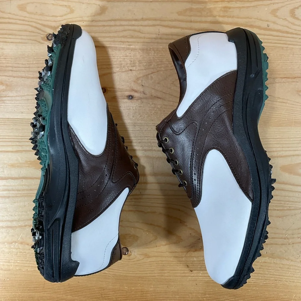 FootJoy FJ Green Joy Saddle Golf Shoes # 45424 Men’s 9 M White Brown Black